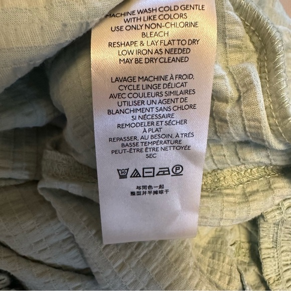 Anthropologie Rebecca Long Sleeve Smocked Waist Peasant Top Mint Green Sz L (j6) - Picture 9 of 11